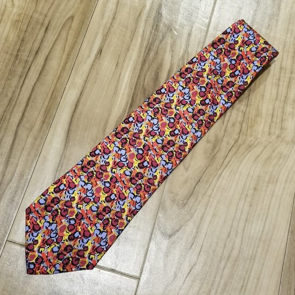 Andre Claude Canova/Georges Duboeuf Multicolor Silk Tie Made In France 59x3.75” - Picture 3 of 9